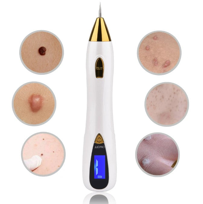 Skin Care Laser Mole, Tattoo Freckle, Wart Corns Dark Spot Removal Pen LCD - Gold