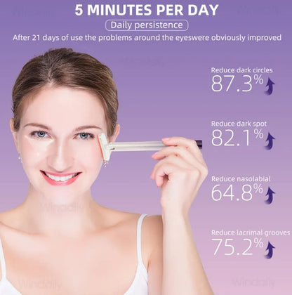 4 in 1 Facial Wand EMS Microcurrent Vibration Warm Red Light Face Lifting Machine Skin Tightening Device - Purple