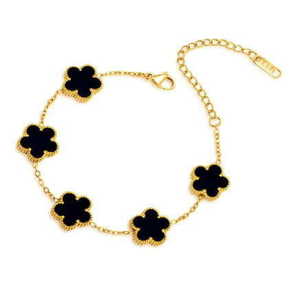 Gold double sided flower bracelet