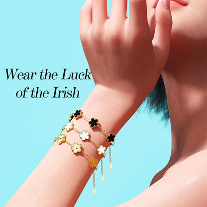 Gold double sided flower bracelet