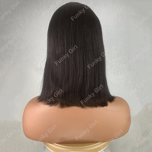 Brazilian straight short bob wig with bangs main image